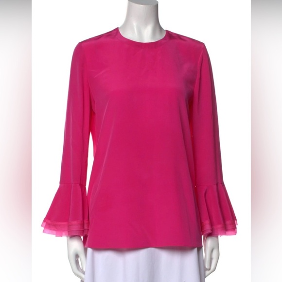 Tory Burch Gabby Ruffle Sleeve Silk Blouse size 8 - Picture 1 of 3